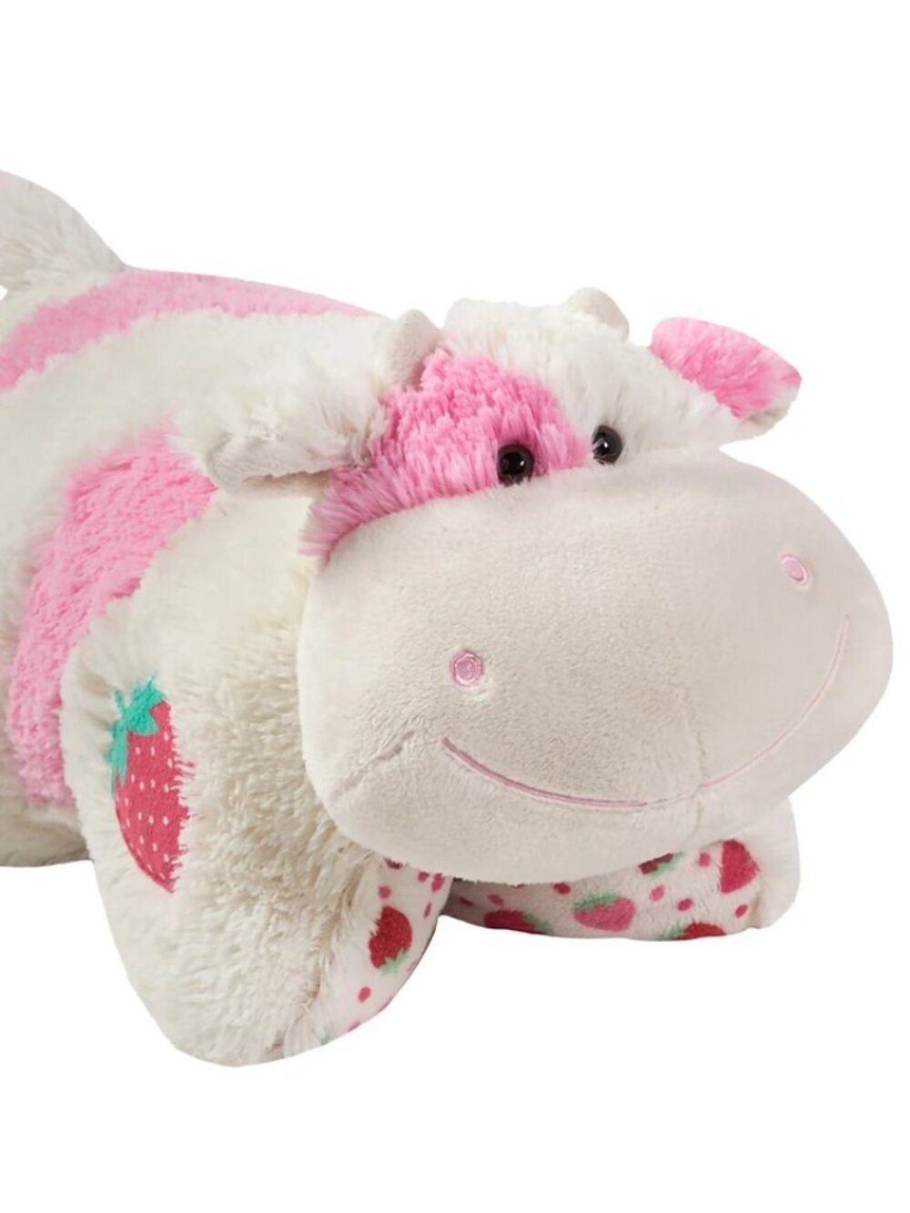 NWT PILLOW PETS Strawberry Milkshake Cow Plush